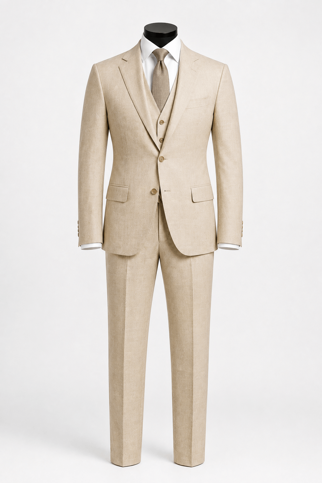 The Ivory Affair — Cotton-Linen Suit high resolution detail